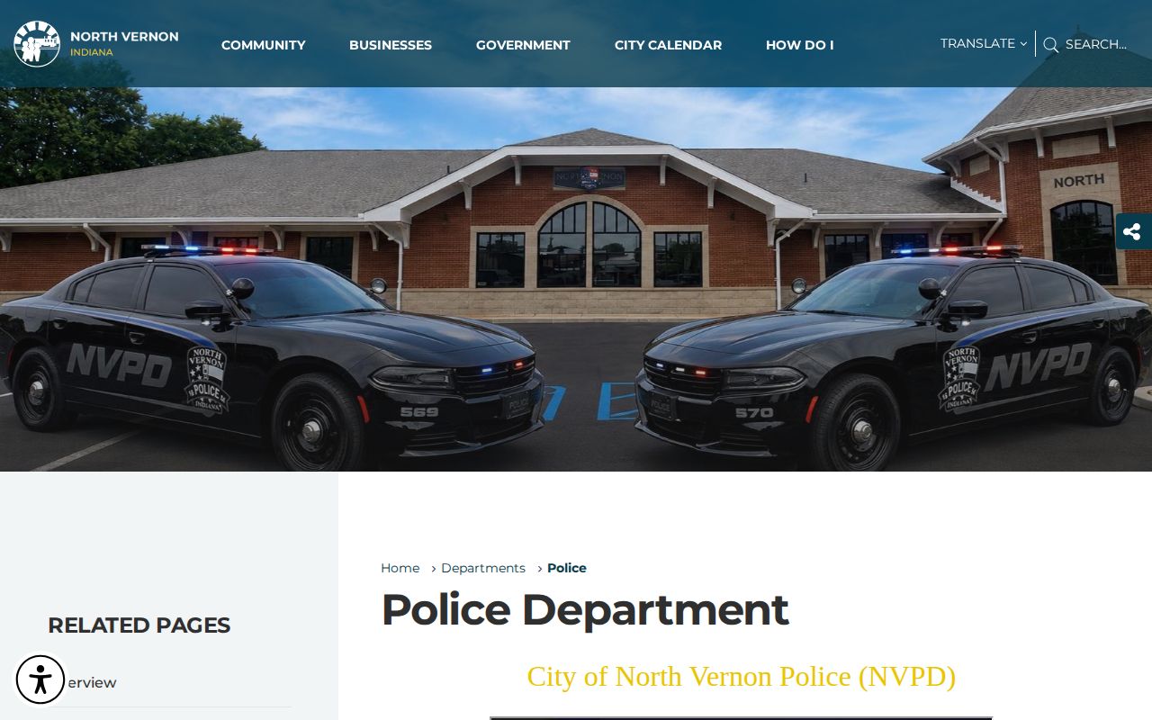 North Vernon Police Department contact details for arrest records